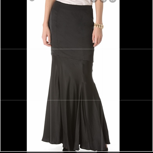 black silk maxi skirt